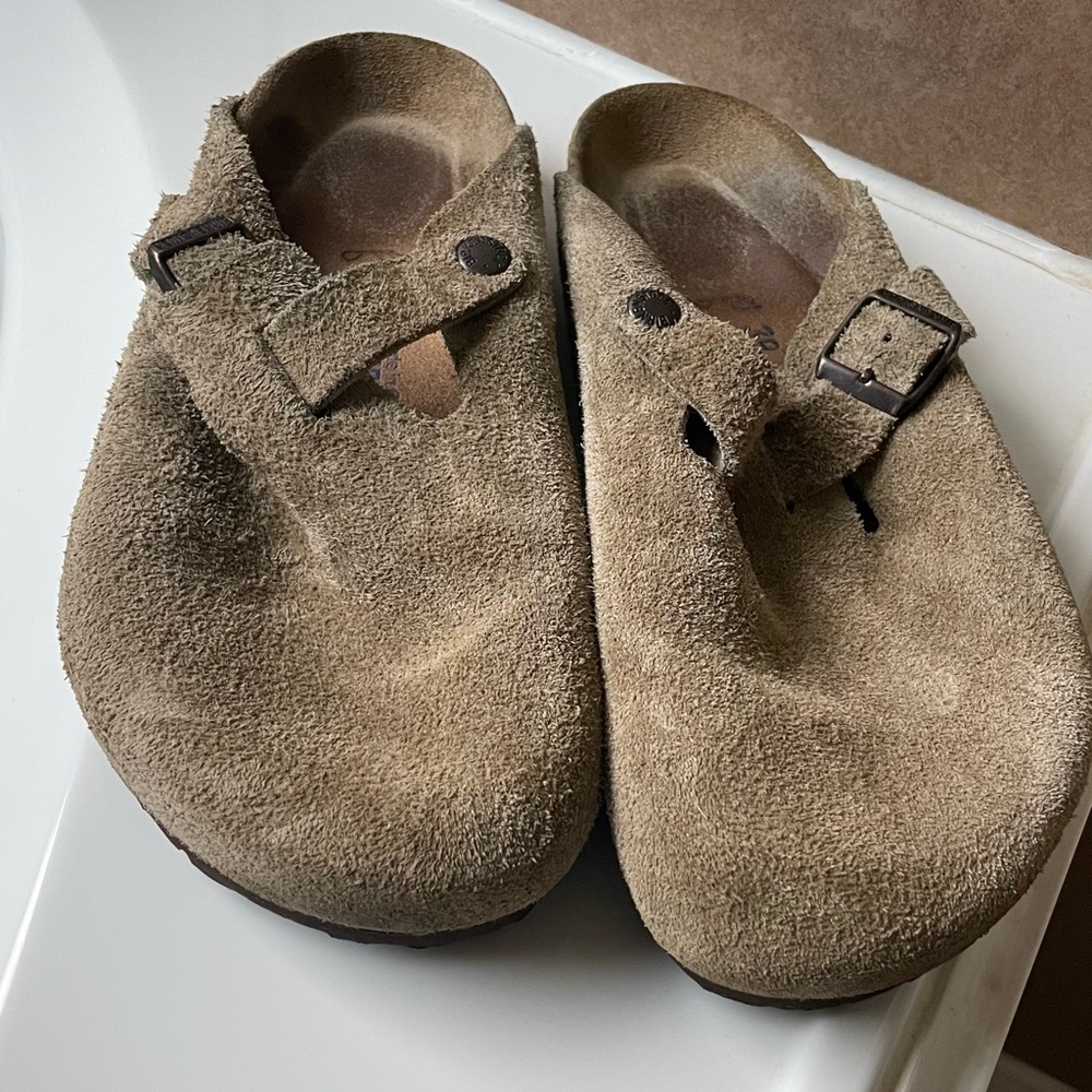 Birkenstock Women's Boston Suede Soft Footbed Clogs 39